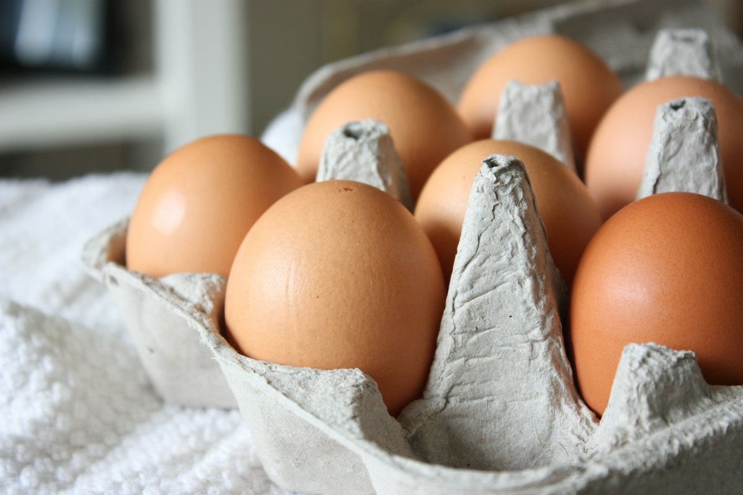 Farm eggs in a basket